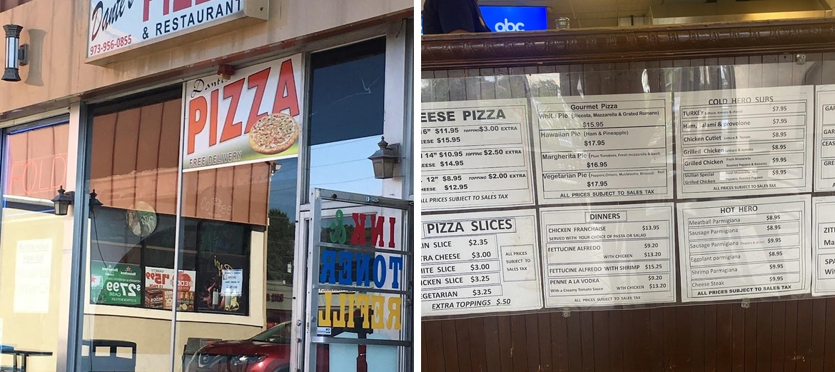 Dantes Pizza & Restaurant Menu